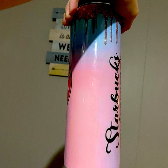 NIB STARBUCKS OMBRE PINK GLITTER DRIP 20oz skinny nREAD DESCRIPTION PLEASE - Picture 4 of 4